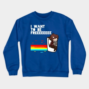 I want to be free~ Flying toilet 🚽✨ Crewneck Sweatshirt